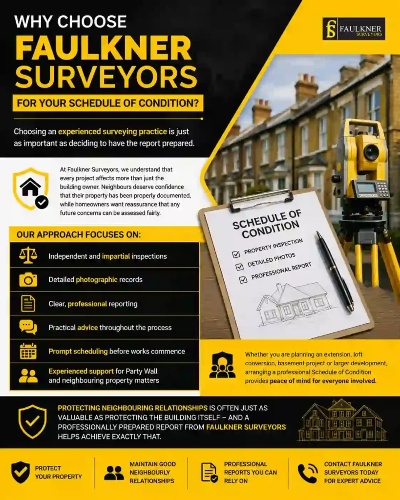 Schedule of Condition: What It Is and Why It Protects Both Neighbours 3 Why Choose Faulkner Surveyors for Your Schedule of Condition Chesham?